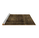 Sideview of Machine Washable Persian Brown Traditional Rug, wshtr2910brn