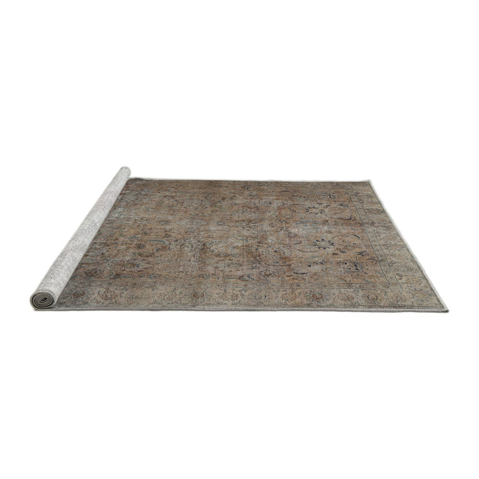 Sideview of Machine Washable Traditional Brown Rug, wshtr2911