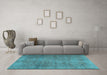 Machine Washable Persian Light Blue Traditional Rug in a Living Room, wshtr2911lblu