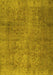 Machine Washable Persian Yellow Traditional Rug, wshtr2911yw