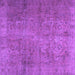 Square Machine Washable Persian Purple Traditional Area Rugs, wshtr2911pur