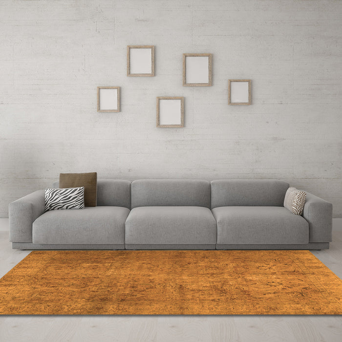 Machine Washable Persian Orange Traditional Area Rugs in a Living Room, wshtr2911org