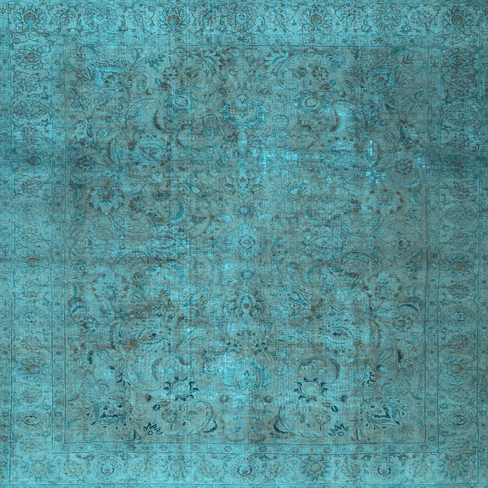 Square Machine Washable Persian Light Blue Traditional Rug, wshtr2911lblu