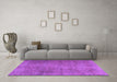 Machine Washable Persian Purple Traditional Area Rugs in a Living Room, wshtr2911pur