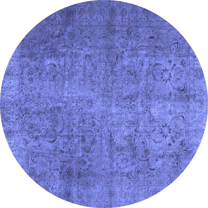 Round Persian Blue Traditional Rug, tr2911blu