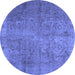 Round Persian Blue Traditional Rug, tr2911blu