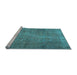 Sideview of Machine Washable Persian Light Blue Traditional Rug, wshtr2911lblu