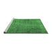 Sideview of Machine Washable Persian Emerald Green Traditional Area Rugs, wshtr2911emgrn