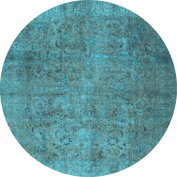 Round Persian Light Blue Traditional Rug, tr2911lblu