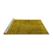 Sideview of Machine Washable Persian Yellow Traditional Rug, wshtr2911yw