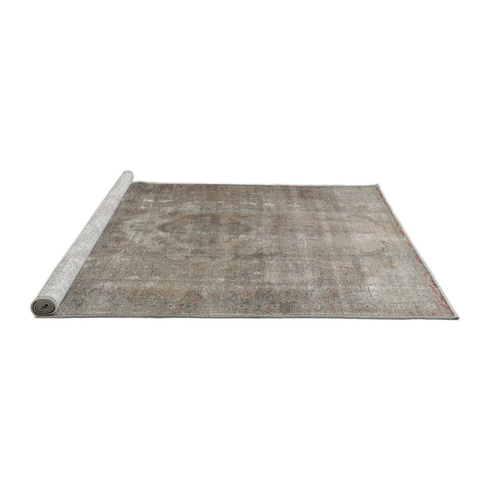 Sideview of Machine Washable Traditional Sage Green Rug, wshtr2912