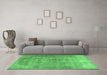 Machine Washable Persian Emerald Green Traditional Area Rugs in a Living Room,, wshtr2912emgrn