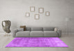 Machine Washable Persian Purple Traditional Area Rugs in a Living Room, wshtr2912pur