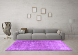 Machine Washable Persian Purple Traditional Area Rugs in a Living Room, wshtr2912pur
