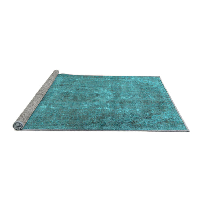 Sideview of Machine Washable Persian Light Blue Traditional Rug, wshtr2912lblu