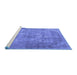 Sideview of Machine Washable Persian Blue Traditional Rug, wshtr2912blu