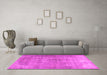 Machine Washable Persian Pink Traditional Rug in a Living Room, wshtr2912pnk