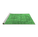 Sideview of Machine Washable Persian Emerald Green Traditional Area Rugs, wshtr2912emgrn