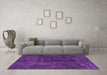 Machine Washable Persian Purple Traditional Area Rugs in a Living Room, wshtr2913pur