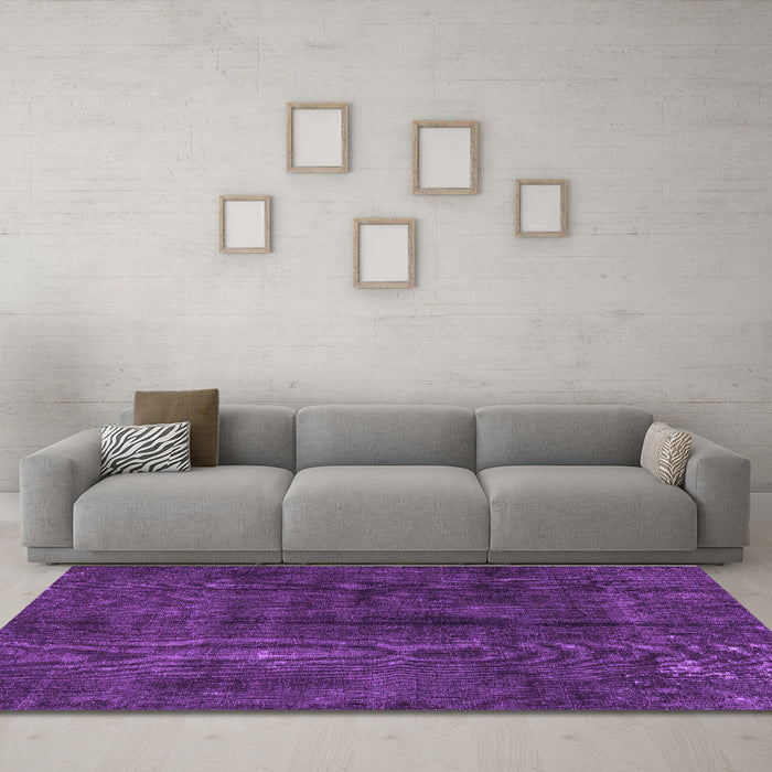 Machine Washable Persian Purple Traditional Area Rugs in a Living Room, wshtr2913pur
