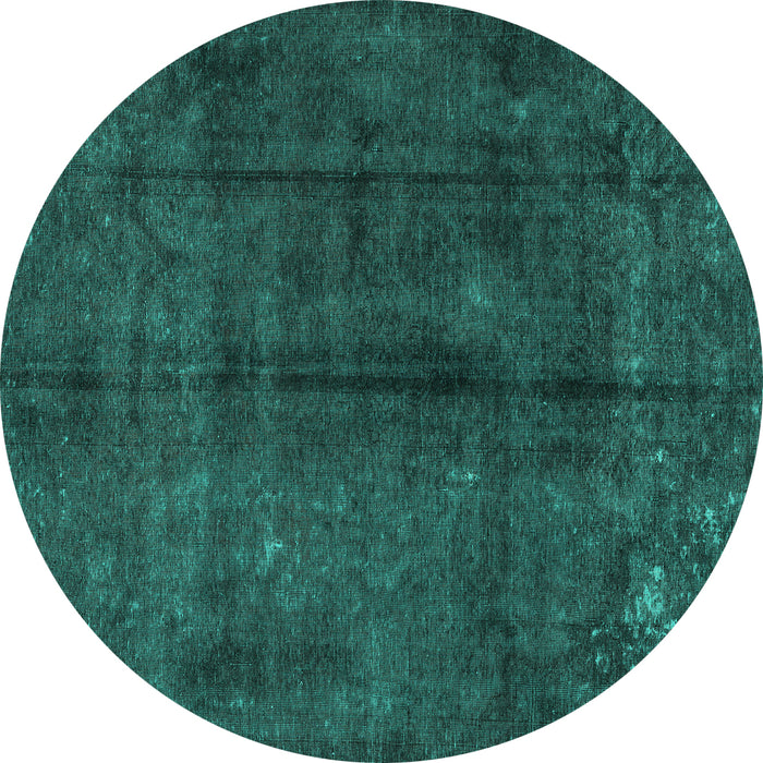 Round Machine Washable Persian Turquoise Traditional Area Rugs, wshtr2913turq