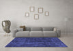 Machine Washable Persian Blue Traditional Rug in a Living Room, wshtr2913blu