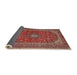 Sideview of Traditional Light Copper Gold Medallion Rug, tr2914