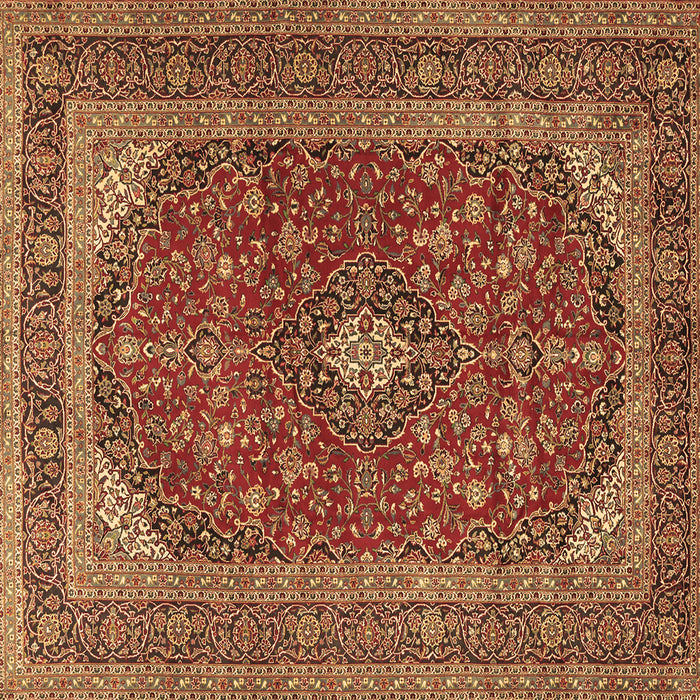 Square Medallion Brown Traditional Rug, tr2914brn