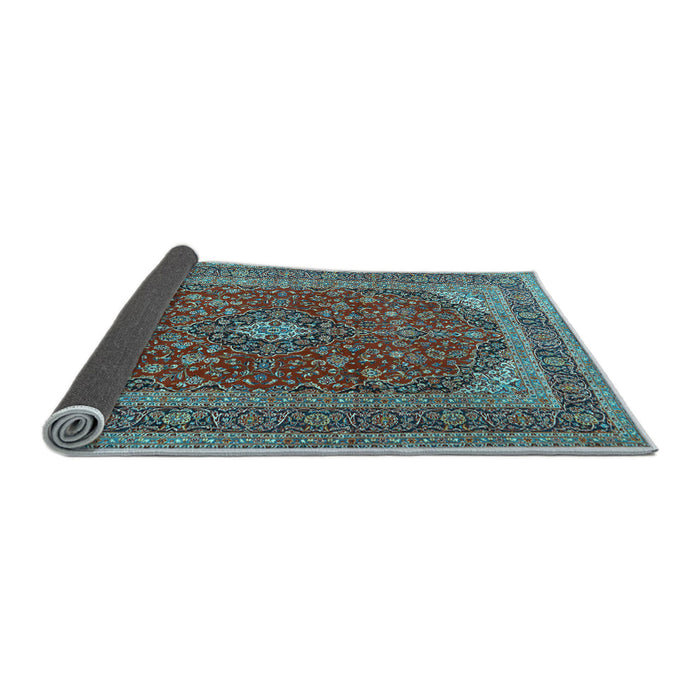 Sideview of Medallion Light Blue Traditional Rug, tr2914lblu