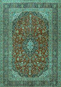 Medallion Turquoise Traditional Rug, tr2914turq