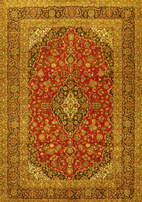 Medallion Yellow Traditional Rug, tr2914yw