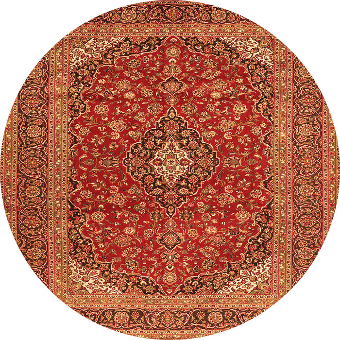 Square Medallion Orange Traditional Rug, tr2914org