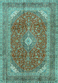 Medallion Turquoise Traditional Rug, tr2915turq