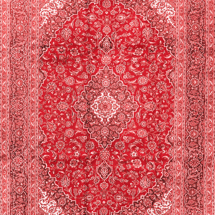 Machine Washable Medallion Red Traditional Rug, wshtr2915red