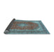 Sideview of Medallion Light Blue Traditional Rug, tr2915lblu