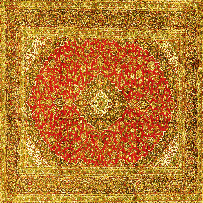 Square Medallion Yellow Traditional Rug, tr2915yw