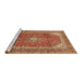 Sideview of Machine Washable Medallion Brown Traditional Rug, wshtr2915brn