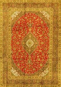 Medallion Yellow Traditional Rug, tr2915yw