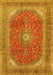 Medallion Yellow Traditional Rug, tr2915yw