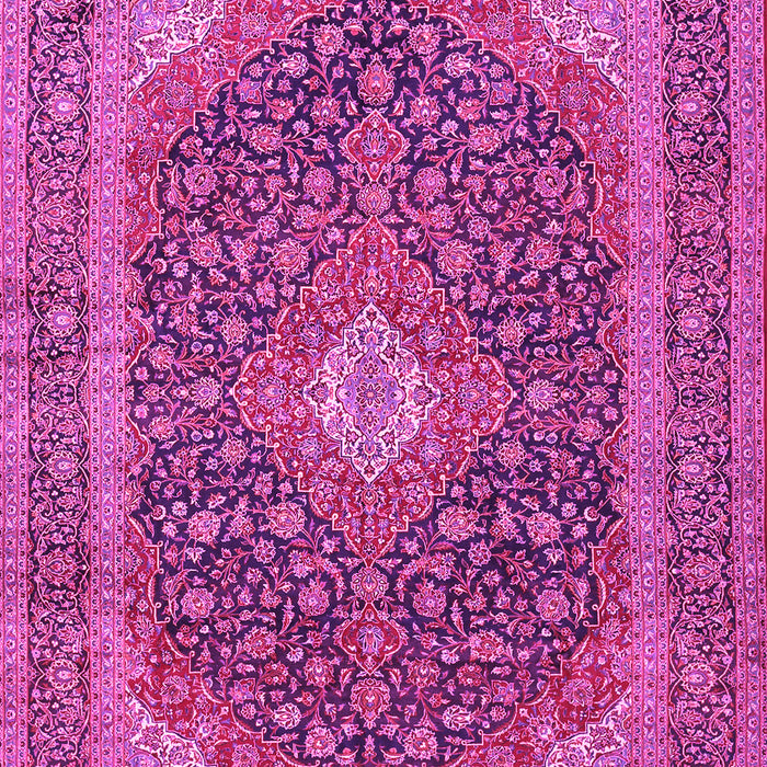 Machine Washable Medallion Pink Traditional Rug, wshtr2916pnk
