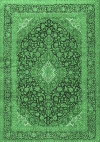 Medallion Emerald Green Traditional Rug, tr2916emgrn