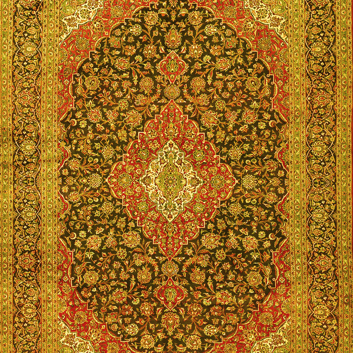 Medallion Yellow Traditional Rug, tr2916yw