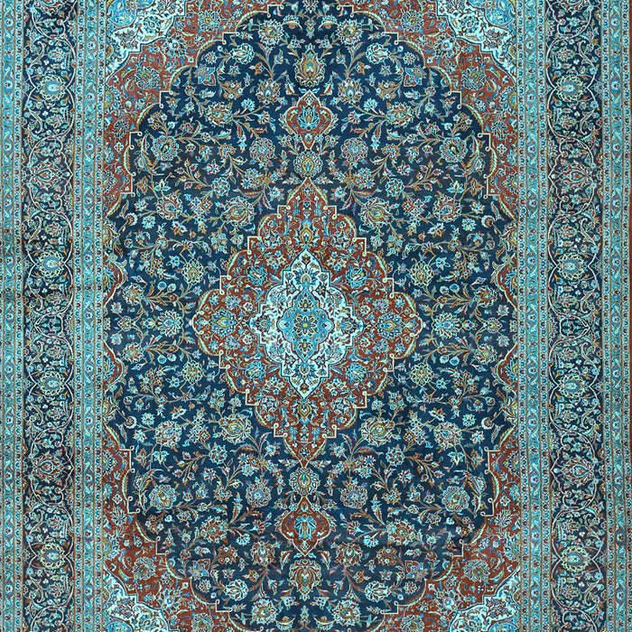 Medallion Light Blue Traditional Rug, tr2916lblu