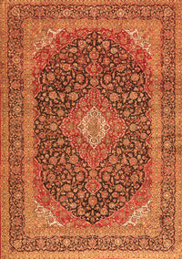 Medallion Orange Traditional Rug, tr2916org