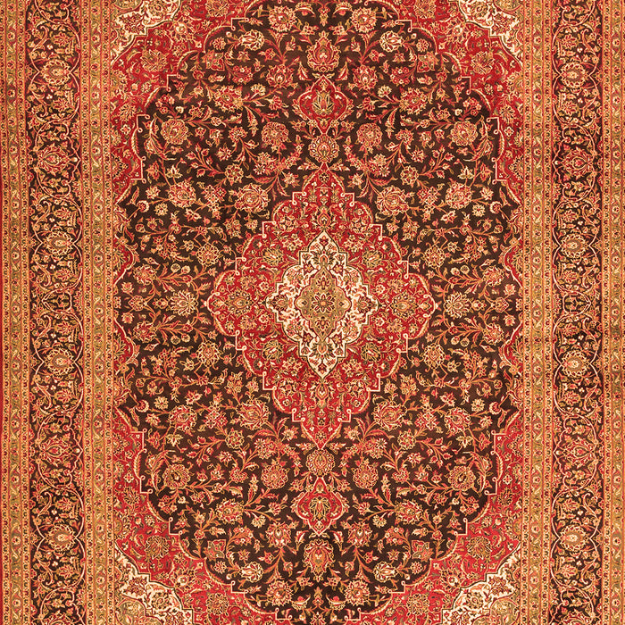 Medallion Orange Traditional Rug, tr2916org