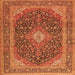 Serging Thickness of Medallion Orange Traditional Rug, tr2916org