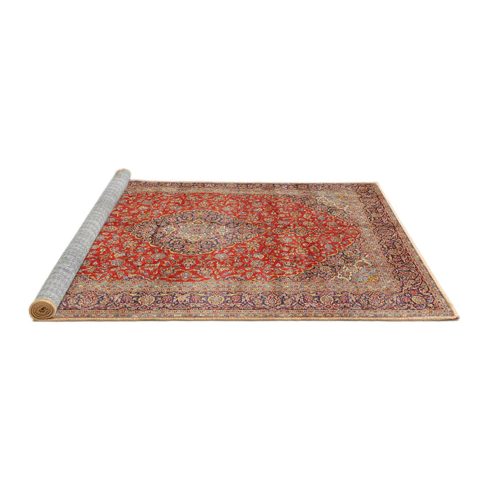 Sideview of Machine Washable Traditional Red Rug, wshtr2917