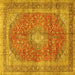 Square Medallion Yellow Traditional Rug, tr2917yw