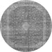 Square Medallion Gray Traditional Rug, tr2917gry