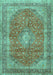 Medallion Turquoise Traditional Rug, tr2917turq